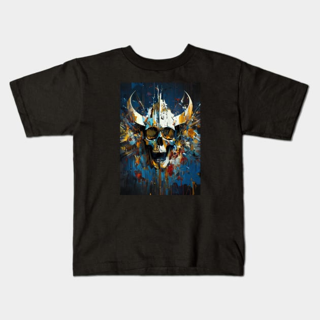 Grunge skull design Kids T-Shirt by Dope_Design